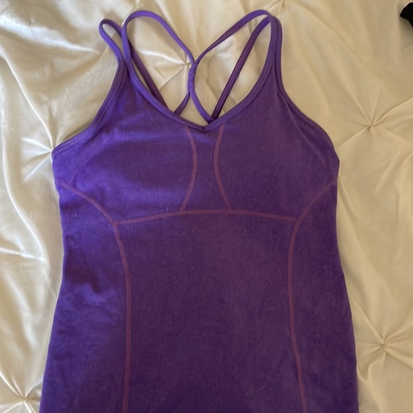Athleta Empowerment Strappy Purple Tank Top With Built-In Bra Size Small - Picture 6 of 9